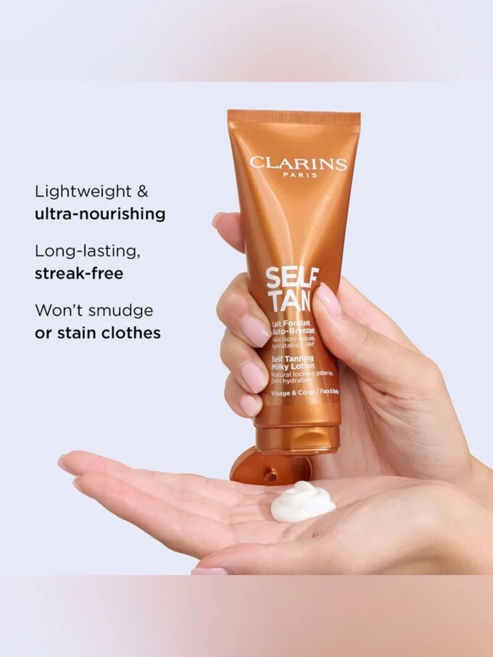 Clarins Self-Tanning Milky Lotion Face + Body Tanner. BRAND NEW